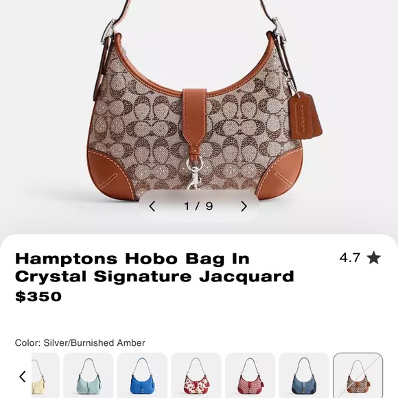 Coach Hamptons Hobo Bag In Crystal Signature Jacquard - Picture 2 of 4